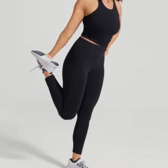 Allbirds Black Natural Leggings High Waist High Rise Leggings Medium - Picture 2 of 11